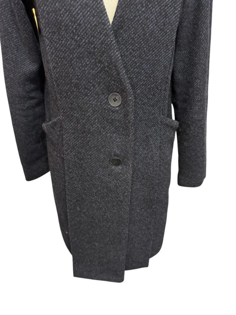 Kate Spade Saturday Wool Blend Coat Black Minimalist Chic Tailored
